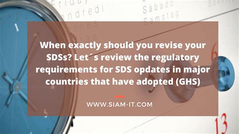 When to update or revise your safety data sheets (SDS): a global .